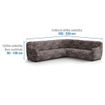 Bielastické potahy MARMO hnědé rohová sedačka (š. 350 - 530 cm)