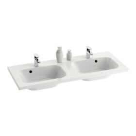 RAVAK - Chrome Dvojumyvadlo 120x49 cm, se 2 otvory pro baterie, bílá XJG01112000