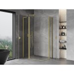 MEXEN/S - Mist L Duo sprchový kout dveře křídlové 105 x 90, transparent, zlato kartáčovaná 8A4L-105-090-55-00