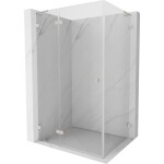 MEXEN/S - Lunar L sprchový kout dveře křídlové levá 80 x 90, transparent, nikl kartáčovaný 834L-080-090-97-00-L