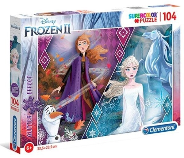 Clementoni Puzzle Supercolor Glitter - Frozen 2, 104 dílků - Clementoni