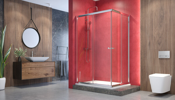 Aquatek MASTER R14 Chrom Sprchová zástěna obdélníková 100x80cm