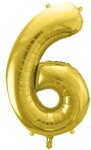 Balónek fóliový narozeniny číslo 6 zlatý 72 cm Balónek fóliový narozeniny číslo 6 zlatý 72 cm