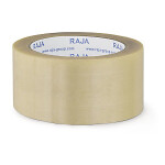72 x PVC lepicí páska s firemním potiskem RAJA - průmyslová - 3 barevný potisk - průhledná - 50mm x 66m