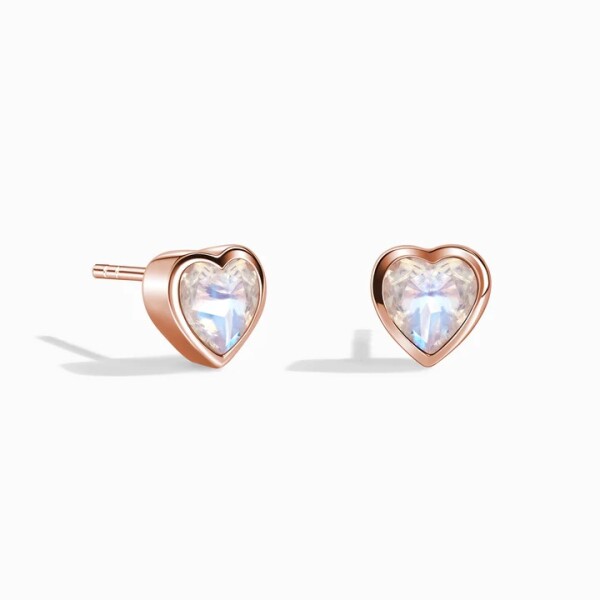 Royal Fashion peckové náušnice 14k zlato Vermeil GU-DR190437E-ROSEGOLD-MOONSTONE