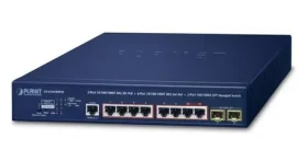 Planet PoE switch 2x GE 802.3bt + 6x GE 802.3at + 2x SFP / Switch / Managed L2/L4 / PoE 280W / 20 Gbit/s / 1U (GS-4210-8HP2S)