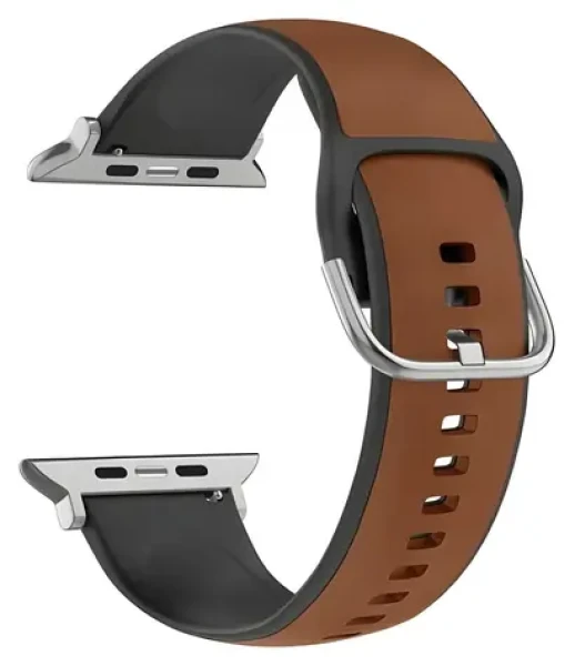 Beline Silico Leather hnědo-černý / Pásek pro Apple Watch / 38/40/41mm / silikon-koženka