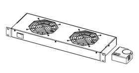 Legrand EVO / Ventilační jednotka / 1U / 2x ventilátor / Termostat (EC1U2V)