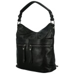 Trendy dámská koženková kabelka na rameno Sandipa, černá