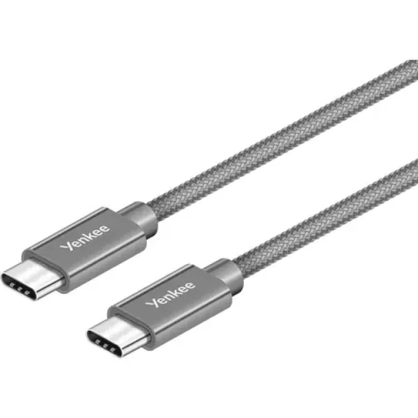YENKEE YCU C101 SR kabel USB-C 2.0 (M) - USB-C 2.0 (M) 1m šedá / 480mb/s / až 60W (8590669321469)