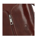 Luxusní dámská kožená crossbody kabelka Violiana, hnědá