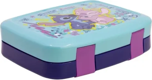 STOR Box na svačinu s přihrádkami Angel a Stitch / Box na svačinu / 4 přihrádky / Bez BPA (75090)