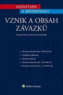 Judikatura rekodifikaci Vznik obsah závazků