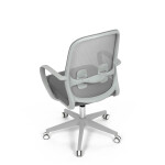 Židle kancelářská, bílý plast, šedý MESH a šedá látka, plastový kříž, houpací mechanismus.
