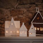 Räder Porcelánový svícen Gingerbread House Large, bílá barva, porcelán