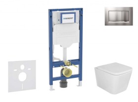 GEBERIT - Duofix Set předstěnové instalace, klozetu Arkas a sedátka softclose, tlačítko Sigma30, lakovaný chrom mat/chrom SANI11CA1113B