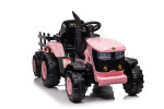Mamido Dětský elektrický traktor s vlečkou 12V 7Ah růžový