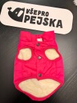 Navy zimní bunda pro psa s kožíškem Barva: Červená, Délka zad (cm): 40, Obvod hrudníku: 60 - 63 cm