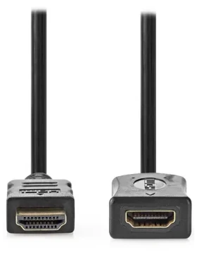 Nedis HDMI prodlužovací kabel černý 5m / Prodlužovací kabel / HDMI 2.0 / S ethernetem / 4K 60Hz / Zlacené konektory (CVGL34096BK50)