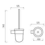 Nimco Nava chrom - černá mat toaletní wc kartáč NA 28094WN-b NA 28094WN-b