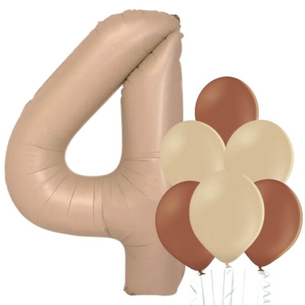 Balónek číslo 4 cappuccino 66 cm la griseo Balónek číslo 4 cappuccino 66 cm la griseo