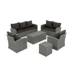 Zahradní sestava, polyratan, šedá, AZ-F1911 GREY