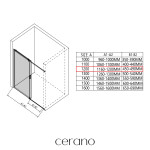 CERANO - Sprchové posuvné dveře Santoro L/P - 6 mm - chrom, transparentní sklo - 120x195 CER-424936