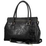 Luxusní dámská kožená kabelka na rameno Florentina, černá