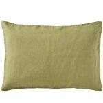 Ib Laursen Lněný povlak na polštář Herbal Green 40 x 60 cm, zelená barva, textil