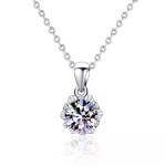 Royal Fashion stříbrný náhrdelník HA-XMZ003-SILVER-MOISSANITE