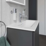 DURAVIT - ME by Starck Umyvadlo nábytkové Compact, 63x40 cm, s 1 otvorem pro baterii, s WonderGliss, alpská bílá 23426300001