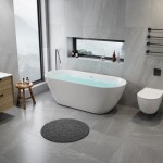 Erga Kaia, volně stojící vana 170x75 cm + odtoková zátka, bílá lesklá, ERG-Kaia-170075-WH-WH ERG-KAIA-170075-WH-WH