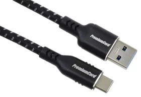 PremiumCord USB-C - USB 3.0 A / Kabel / USB 3.2 Gen 1 / 5 Gbit/s / 3A / 2 m / bavlněný oplet (ku31cx2)