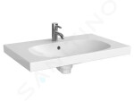 GEBERIT - Acanto Umyvadlo 750x482 mm, otvor pro baterii, s přepadem, s KeraTect, bílá 500.622.01.8