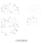 CERANO - Umývátko z litého mramoru Filo, závěsné pravé - bílá matná - 35,5x20 CER-417209R2