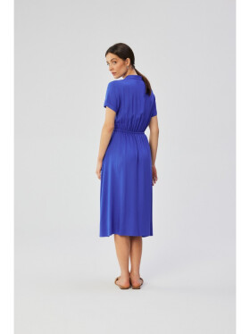 S366 Viskózové šaty se šňůrkou pase modré EU