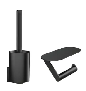 Hansgrohe Set doplňků pro WC matná černá / Sada koupelnových doplňků / Držák WC kartáče a toaletního papíru (27969670)