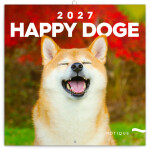 Nástěnný kalendář poznámkový 2027 Notique Happy Doge, 30 x 30 cm