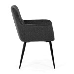 Židle jídelní, tmavě šedá látka, černý kov