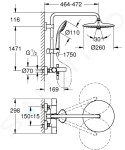 GROHE - Euphoria Sprchový set 260 s vanovým termostatem, 3 proudy, chrom 27475001