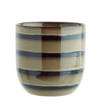 MADAM STOLTZ Keramický obal na květiny Dijon/Black 18 cm, hnědá barva, keramika