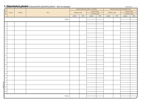 Kniha evidence DPH, A4, 32 listů