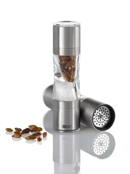 AdHoc DuoSpice Mini / Mlýnek a kráječ koření / keramický mechanismus / plynulé nastavení hrubosti / 15 cm (MP291)