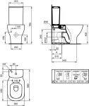 IDEAL STANDARD WC kombi mísa, spodní/zadní odpad, AquaBlade, bílá T008201