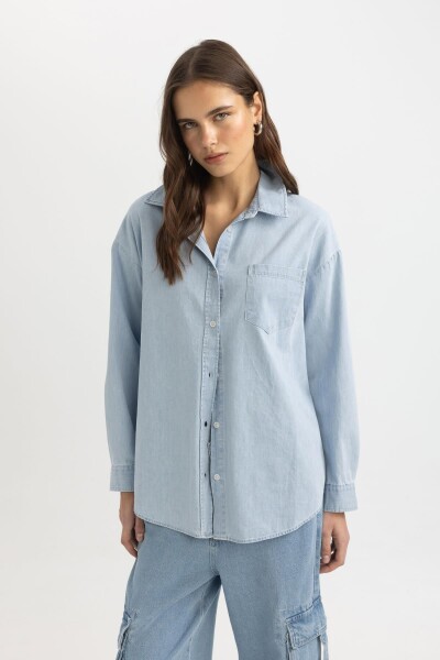 DEFACTO Oversize Fit Jean Shirt