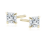 LUNICA Stříbrné zlacené náušnice SQUARE 3mm 1057