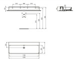 IDEAL STANDARD - Conca Ceram Dvojumyvadlo 120x45 cm, s přepadem, bez otvoru pro baterie, bílá T380501
