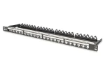 Digitus DN-91422 černá / Patch panel / 24 portů / 0,5U / stíněný / pro Keystone moduly / 19" (DN-91422)