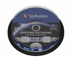 Verbatim M-DISC BD-R Blu-Ray SL 25GB 10ks / 4x / Inkjet printable / spindle (43825-V)