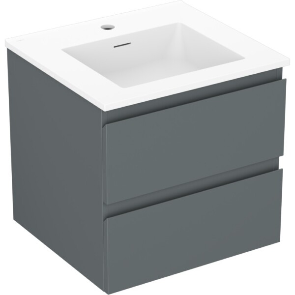 MEXEN/S - Orio koupelnová skříňka 50 cm s umyvadlem Otis, 2 zásuvky, grafit mat/bílá mat 91A10-05047-2-BFF66-W18M01